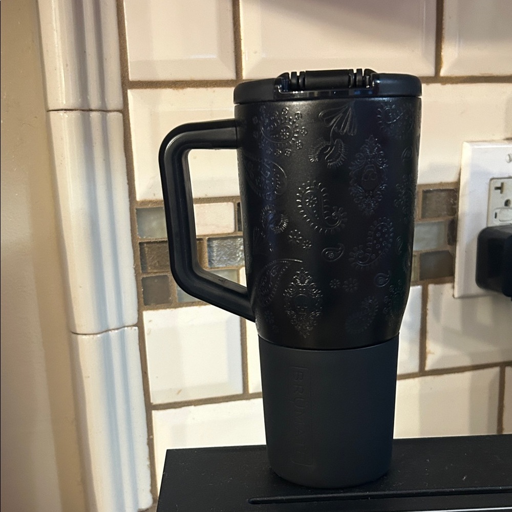 Sleek Black Travel Mug with Handle